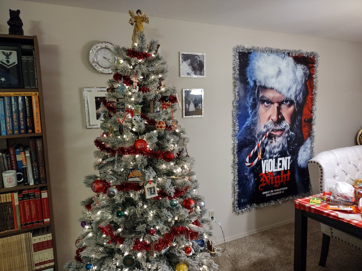 iceguy11_john's tweet photo. @DavidKHarbour my wife let me hang my poster in the dining room!!  Your movie was so much fun!!  Every time I look at it I smile and think of the game room fight.  Can't wait til our watch party this year.  Thanks for making pure gold!! https://t.co/DD6HZHsRzU