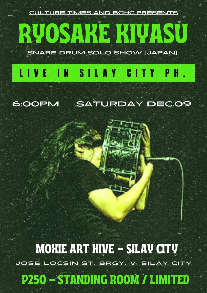RyosukeKiyasu's tweet photo. December 9th, 2023
Ryosuke Kiyasu snare drum solo in Silay City, Philippines 
#drummer #drums https://t.co/0fjkOZlllq