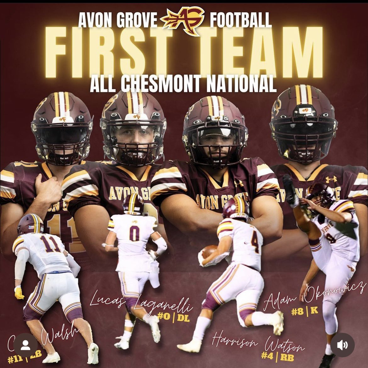 Harrison watson (@harrisonrb14) on Twitter photo Thank you <a href="/avon_groveFB/">Avon Grove Football</a> and <a href="/CoachJCoffey/">Coach Coffey</a> for being selected 1st all chesmont national along with my brothers.
<a href="/Coach_Rankin/">Ron Rankin</a>
<a href="/CoachKelleher/">Coach Matt Kelleher</a>
<a href="/CoachMACshipU/">Mark Maciejewski</a>
<a href="/CoachCella_KU/">Matt Cella</a>
<a href="/Coach_Ditti/">John Venditti</a>
<a href="/DELROYYY/">Delroy Nichols</a> Thank you <a href="/avon_groveFB/">Avon Grove Football</a> and <a href="/CoachJCoffey/">Coach Coffey</a> for being selected 1st all chesmont national along with my brothers.
<a href="/Coach_Rankin/">Ron Rankin</a>
<a href="/CoachKelleher/">Coach Matt Kelleher</a>
<a href="/CoachMACshipU/">Mark Maciejewski</a>
<a href="/CoachCella_KU/">Matt Cella</a>
<a href="/Coach_Ditti/">John Venditti</a>
<a href="/DELROYYY/">Delroy Nichols</a>