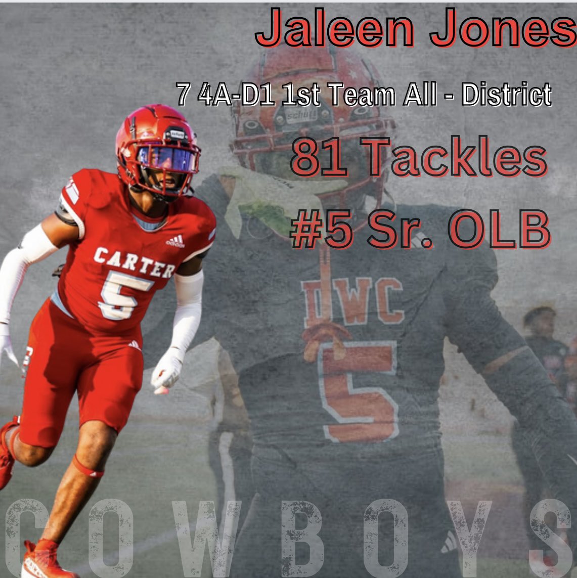 District 7-4A 
1st Team Selection

hudl.com/v/2Lc0aE

<a href="/Jaleenjones21/">Jaleen Jones5️⃣</a> 

Blanket over the field from the box‼️