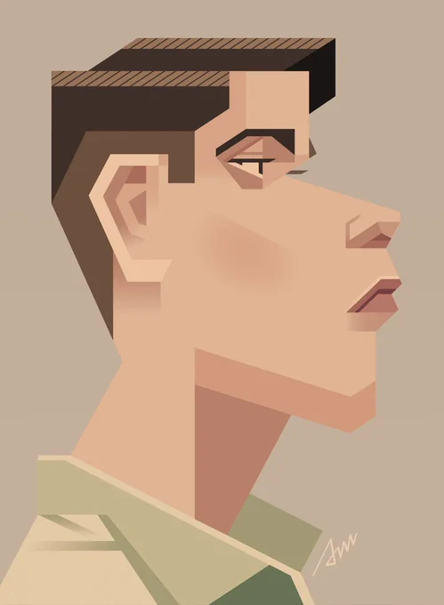 時には怒りに任せて描いてみる。 #illustration #portrait #squaremodern #jun_takahashi
