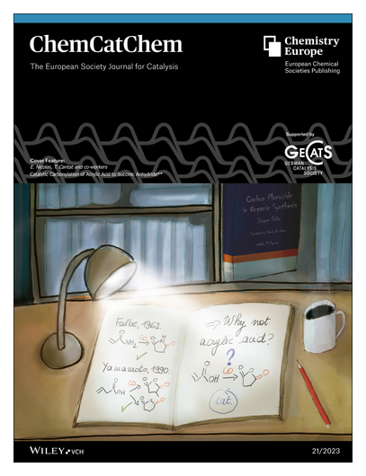 ChemCatChem's tweet image. #CoverFeature Catalytic Carbonylation of Acrylic Acid to Succinic Anhydride by Emmanuel Nicolas, Thibault Cantat, and co-workers (@e_c_nicolas, @TCantat, @LCMCE_Lab, @CEAParisSaclay) onlinelibrary.wiley.com/doi/10.1002/cc…