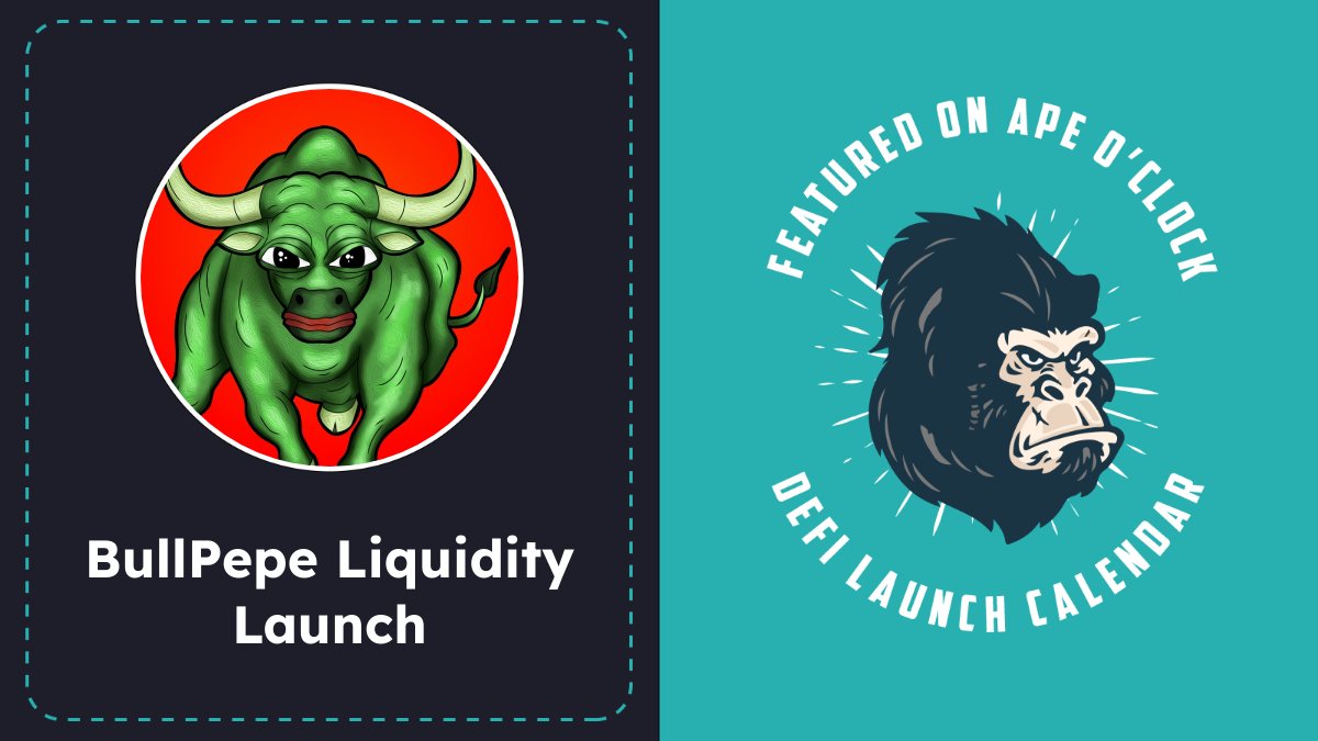 ApeOClock's tweet photo. 🎯 NEW: BullPepe Liquidity Launch

🦧 Memecoin with 2% tax and 1.3% of supply unlocked. With 10 hours left, the presale has raised 525 $BNB thus far.
https://t.co/adzqCaRxJR

⏰ 2023-11-29 12:00 UTC
🐦 @bullpepereal
⛓ #BSC
✅ Audit
❌ KYC

-
DYOR, NFA https://t.co/nrdnwTVSH6