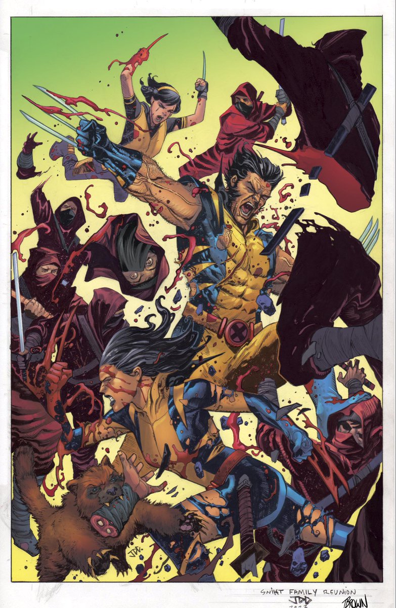 ArtOfTimBrown's tweet photo. I hope you all like the colour red!

Drawn by: @joshuacassara 
Colour by: Timothy C. Brown

#Marvel #Comics #Wolverine #LauraKinney #Logan #HoneyBadger #TheHand #Ninjas #Blood #Ohgoditseverywhere #ComicsColorist https://t.co/Erv5cRpHzP