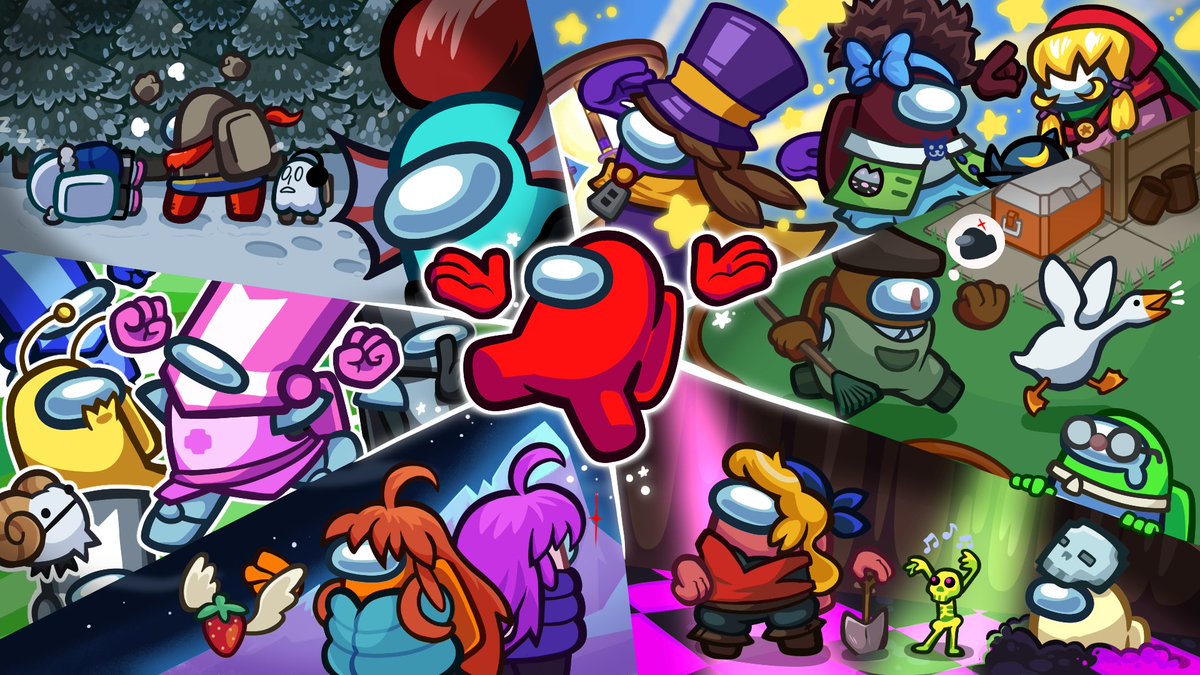 denfaminicogame's tweet photo. 『Among Us』で『UNDERTALE』の「サンズ」や「アンダイン」になれる。インディーゲームのスキンが一挙に登場
https://t.co/hkA1ZKmzOX

「Indie Cosmicube」として『セレステ』や『クリプト・オブ・ネクロダンサー』、『Untitled Goose Game』のスキンが実装。ゲームをプレイしてスキンを手に入れよう https://t.co/ZkSaEx4WC1