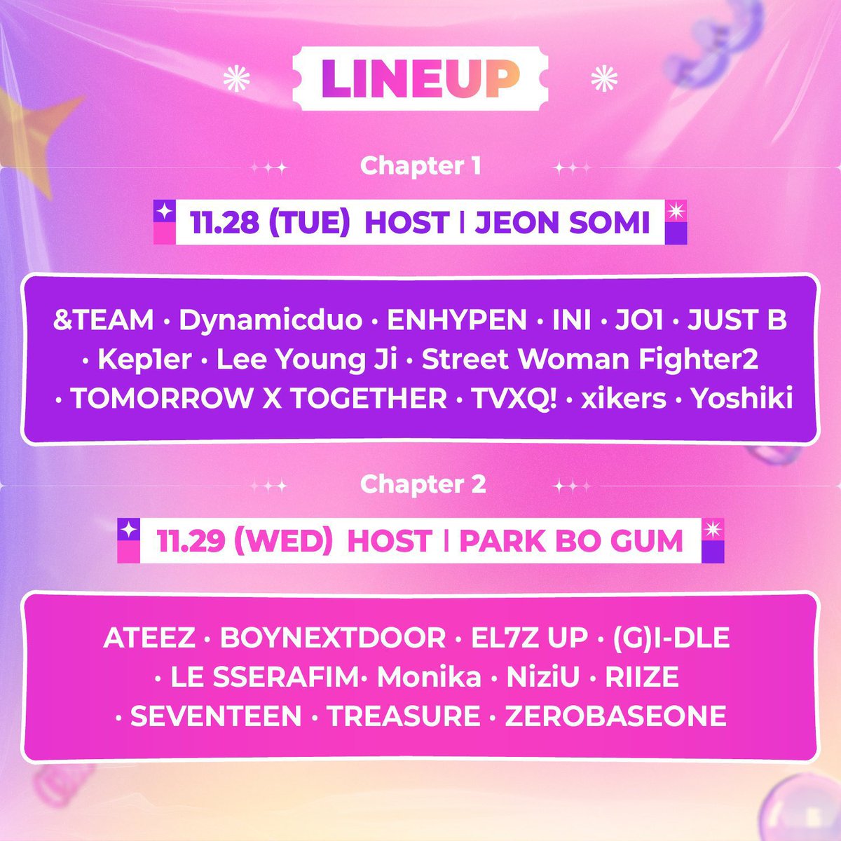 [🔔] ติดตาม <a href="/ZB1_official/">ZEROBASEONE</a> #วันนี้เจเบวอนทำอะไร

📆 29 พฤศจิกายน 2023

📍 MAMA AWARDS 2023 
⏰ Red Carpet เวลา 14.00 น. (ไทย)
⏰ งานประกาศรางวัล เวลา 16.00 น. (ไทย)
🔗 youtube.com/@Mnet 
🔗 skpb.live/?m=0
🔗 hypera.live/channel/mnet

#ZEROBASEONE #ZB1 #제로베이스원