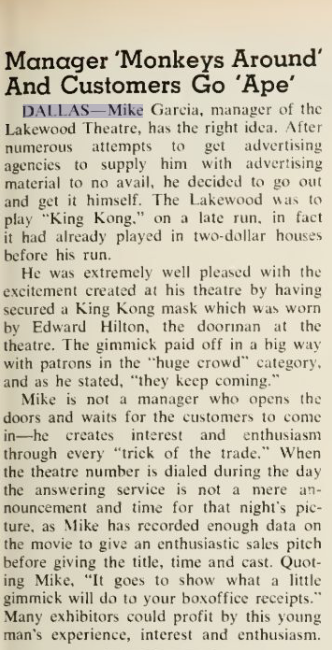 What you are seeing was true.  It is also King Kong-related. (Taken from 'Box-Office Magazine' August 1977)
#KingKong1976