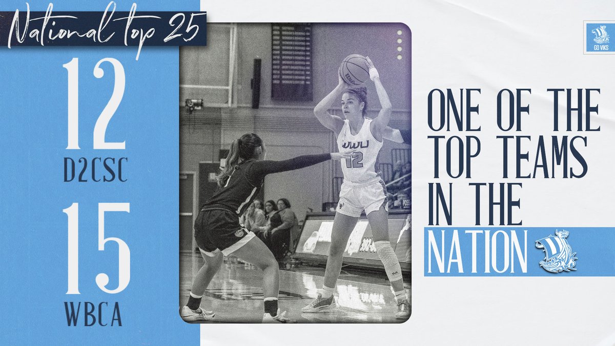 W🏀| NATIONAL POLLS

<a href="/WWUbasketball/">WWU Women's Basketball</a> cracks the Top-15 in both national polls, landing at 12 in the D2CSC and 15 in the WBCA! GO VIKS!🤘