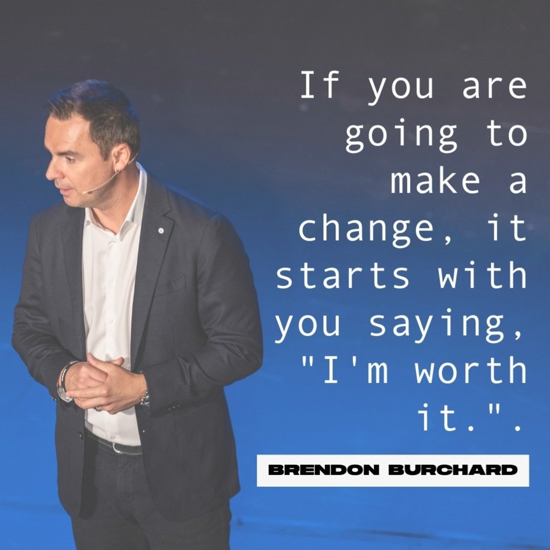 If you are going to make a change, it starts with saying, "I'm worth it."
~Brendon Burchard
<a href="/BrendonBurchard/">Brendon Burchard</a> #Value #Believe #Greatness #Confident #Worthy