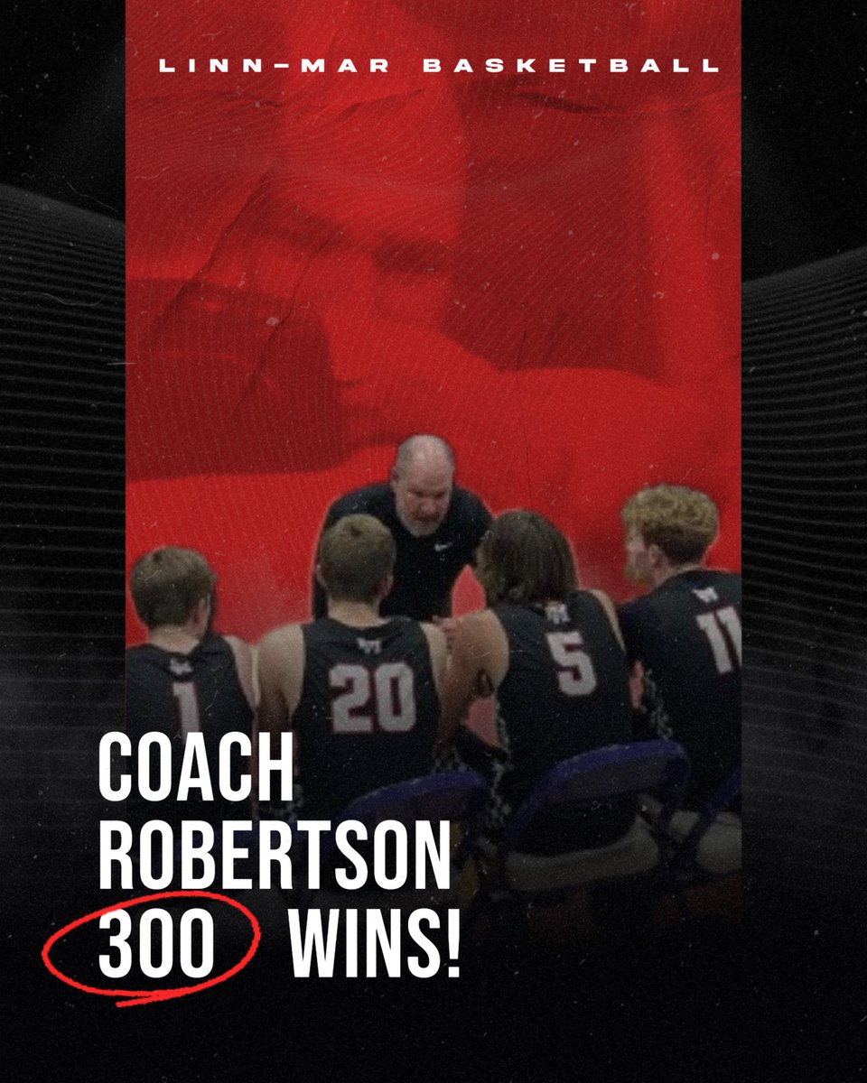 Tonight’s win marked #300 for Coach Robertson!! What an accomplishment and what a ride over the years!! Thanks for everything, Coach!! #Legend