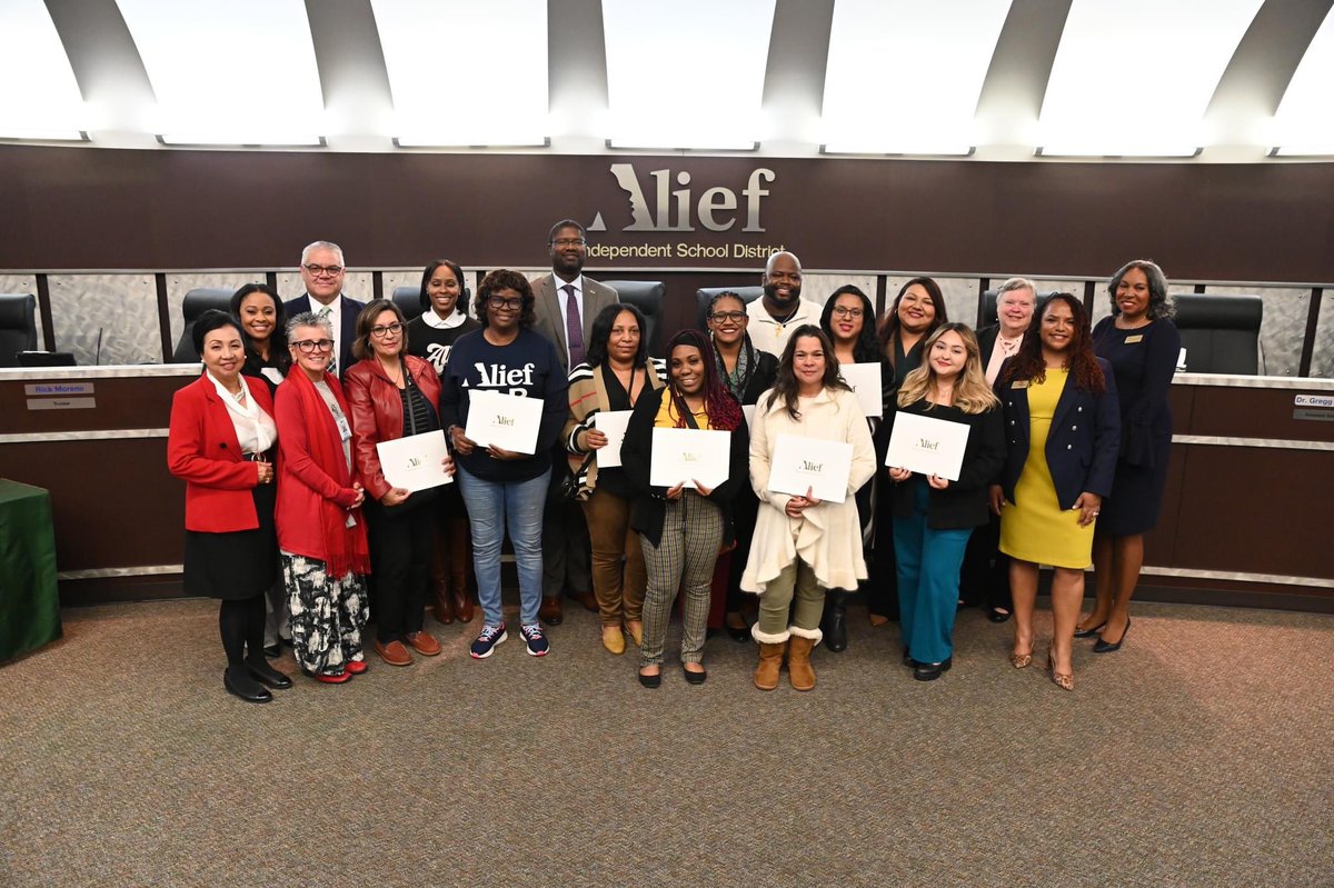 Alief ISD Board recognized Alief ISD Associate Teachers. We have had 34 Associate Teachers complete the certification requirements. This accomplishment helps us meet our priority of having highly qualified teachers in our classrooms working with our students. Congratulations!