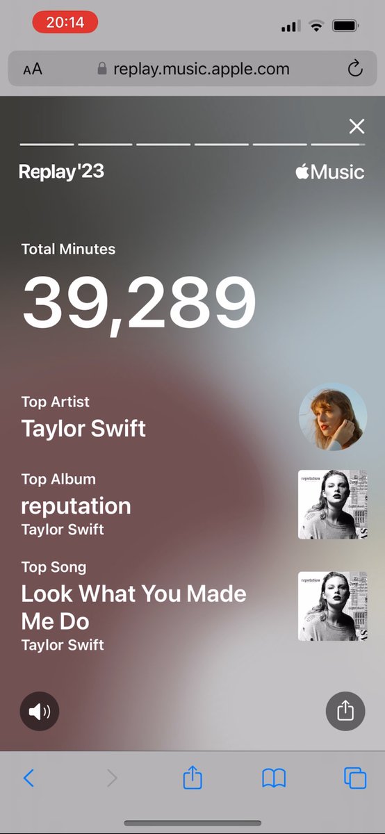 babblingbook's tweet photo. @taylornation13 @AppleMusic In my reputation mood, but 1989 (tv) is close behind! #lookwhatyoumademedo #AppleMusicReplay2023 https://t.co/kqg5CAr2B2