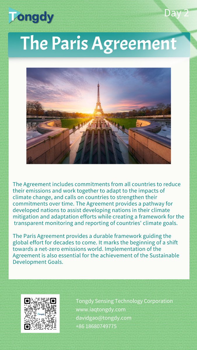 TechnologyTong1's tweet image. Day 2 The Paris Agreement #ClimateAction #environmental