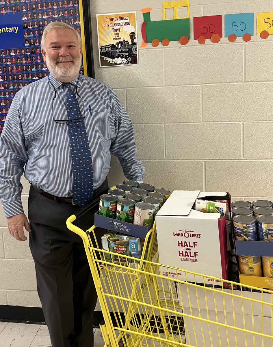 Our WBES food drive, held in honor of Dr. Danny Weeks, provided 28 holiday meals with a ham, sides and dessert. 🦃💙💛
