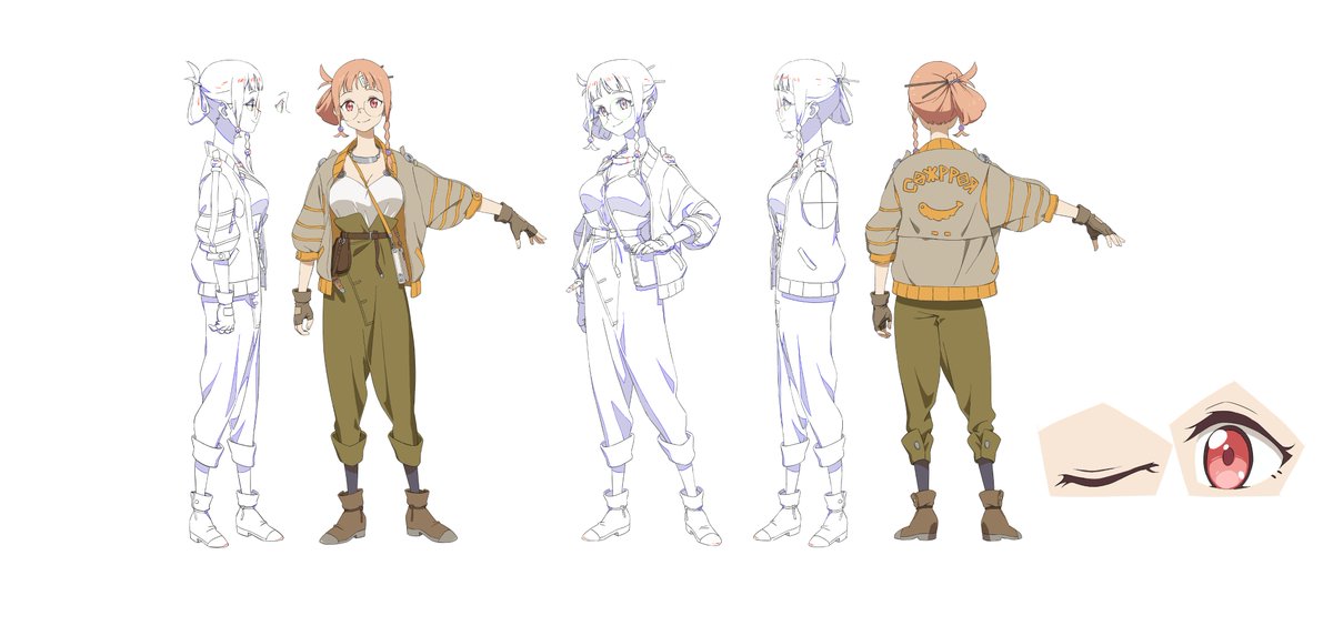 Zane51270's tweet photo. My animation character design in【汐塔| 雲の上の配達員】  (on the basis of the original design https://t.co/7a57umkjPf