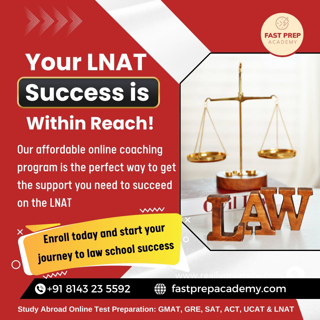 fastprepacademy's tweet image. Attention all aspiring law students! 

Are you looking to boost your chances of getting into your dream law school? 

Look no further than Fast Prep Academy's LNAT online coaching!

Long Term Batch starts soon-
Reach us now !

#LNATcoaching #LawSchoolPrep #LawStudentSuccess #LNAT