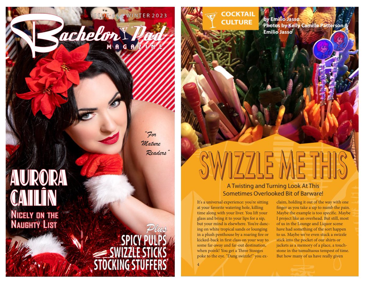 BachelorPad's tweet photo. Another great article in the new issue. It’s a look at the history of swizzle sticks from Emilio Jasso! https://t.co/xYOkBTDZlN
#bachelorpadmagazine #swizzlesticks #retromagazine #ireaditforthearticles https://t.co/CB4DX5hEmg