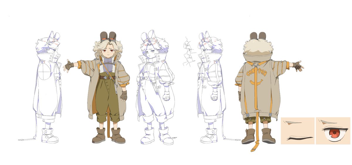 Zane51270's tweet photo. My animation character design in【汐塔| 雲の上の配達員】  (on the basis of the original design https://t.co/7a57umkjPf
