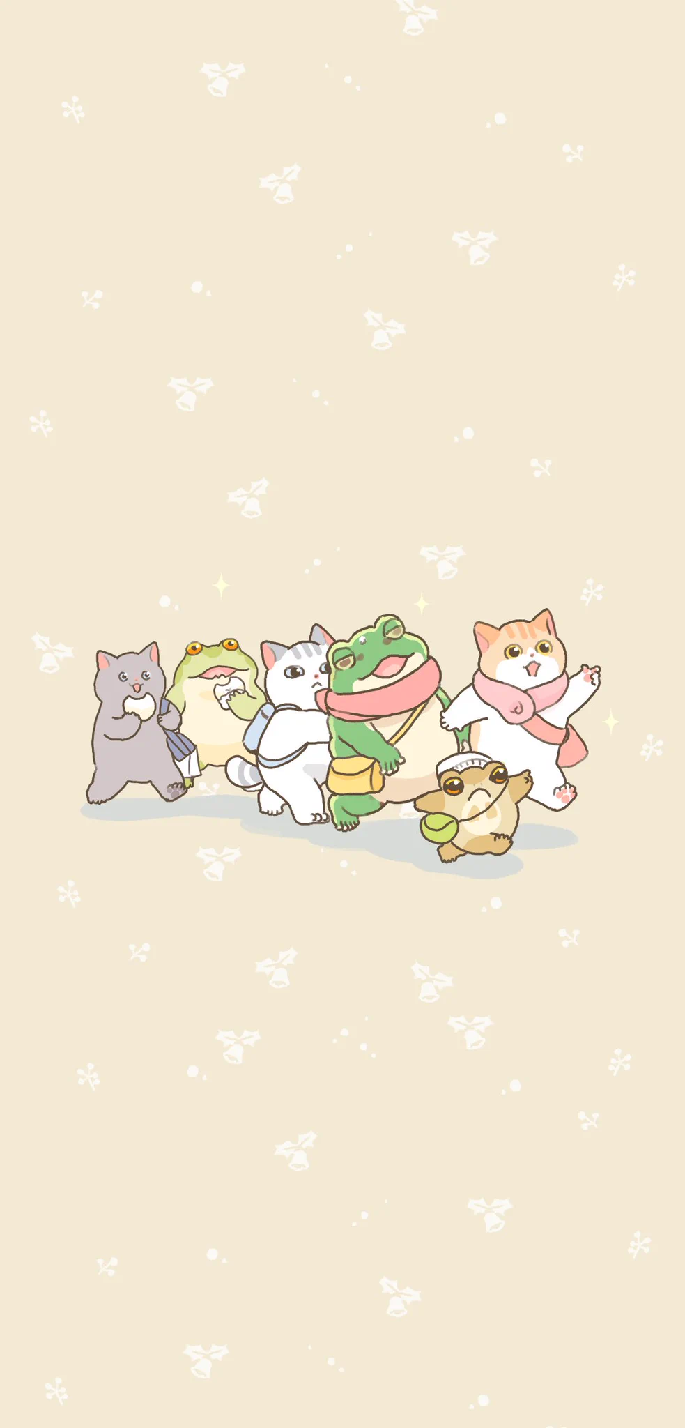 たろっちさま専用 たろ X:ssä: ”12月の無料壁紙です🐱🐸保存してご利用ください🎁気持ち