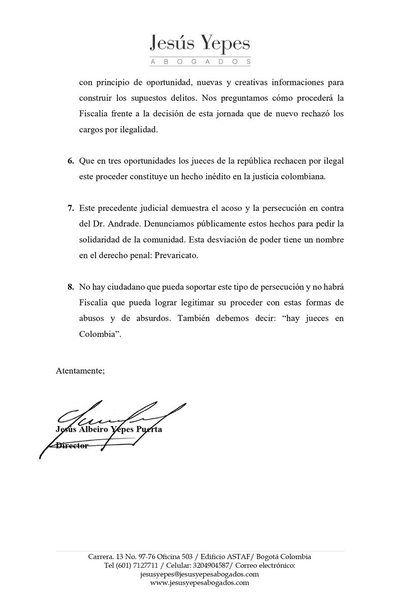 Invitamos a la opinión pública a conocer esta injusticia.