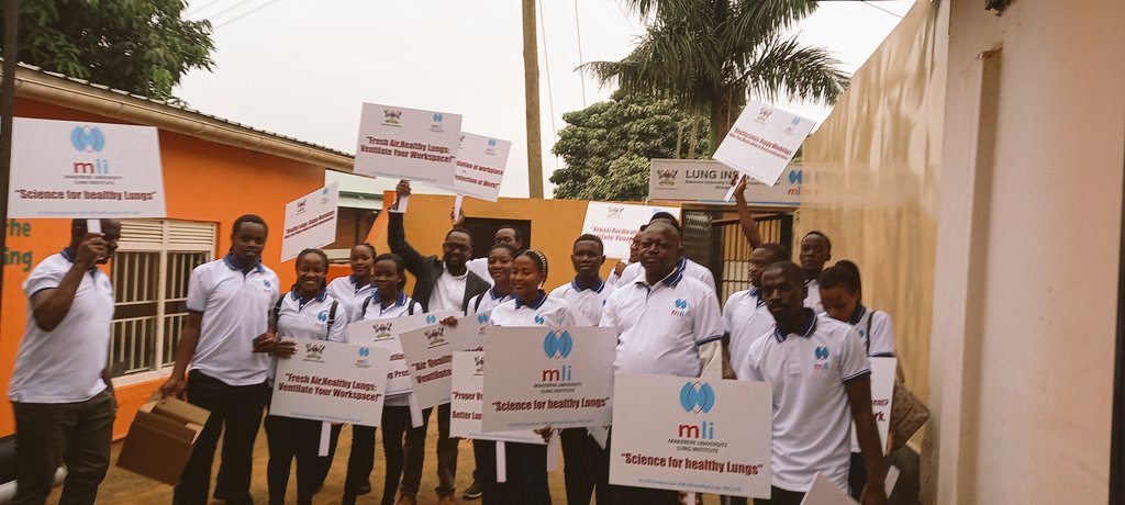 Director @Lung_Institute Dr. @brucekirenga has flagged off the teams partaking in the community sensitisation drive ahead of the #LSHSymposium2023 happening tomorrow under the them Occupational Lung Health: Protecting your lungs while at work. #MLIat8 #MLI4Healthylungs @Makerere