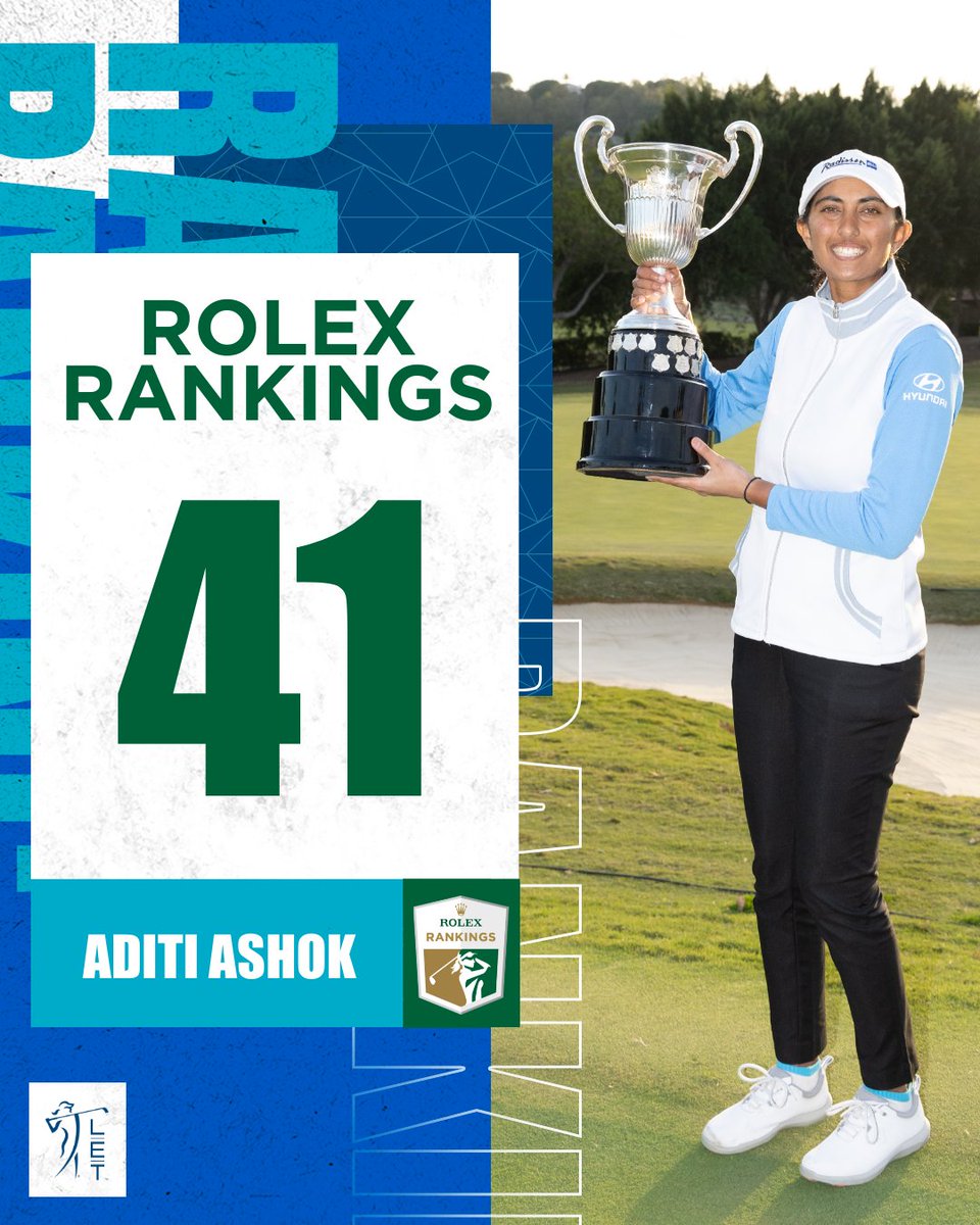 A new career best for @aditigolf 🌎👏 #RaiseOurGame | #RolexRankings