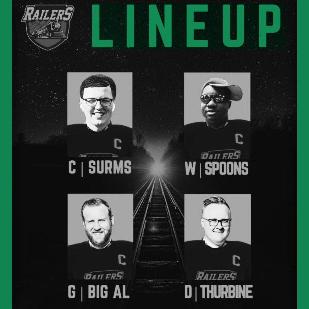 RailersEASHL's tweet photo. The Boys are back for some big pre-season tilts tonight💪.

Same lineup as usual, Surms in the hole, Spoons on the wing, Thurbs on the back end and Big Al between the pipes. New system👀

#RailersxPS5 | #WeRailer https://t.co/r5Viyi4vml