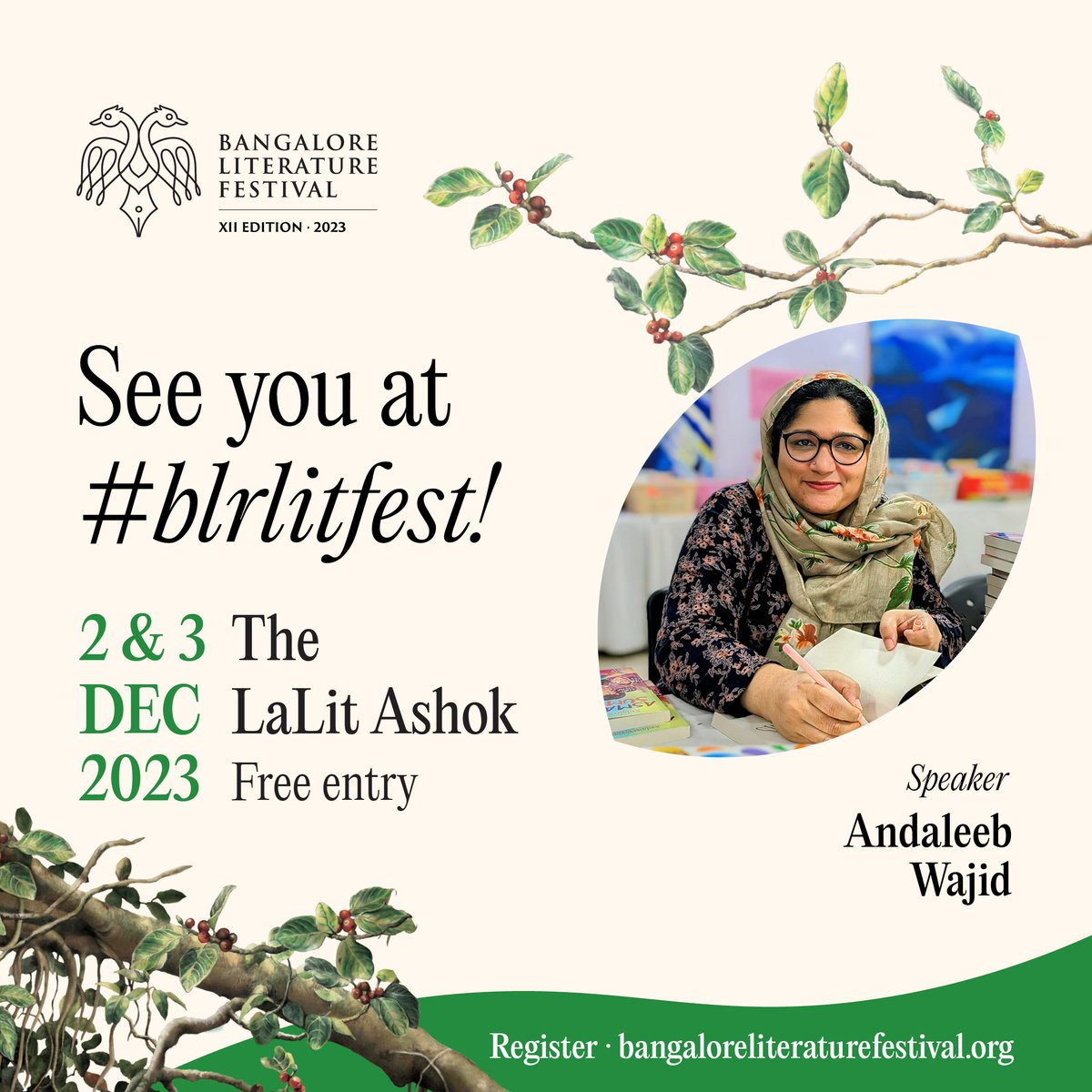 Hello! Happy to be participating in this year's @BlrLitFest! 😊 Looking forward to connecting with readers, fellow writers and attending some lovely sessions this weekend!