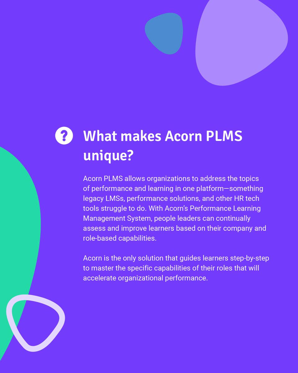 acornplms's tweet image. 👋 Get to know @acornplms a little better!
Here's a quick Q&A with CEO and co-founder @BlakeProberts.
Click through to see the whole thread!
#Acorn #SAAS #HRtech #PerformanceLMS #PLMS #linkinglearningandperformance