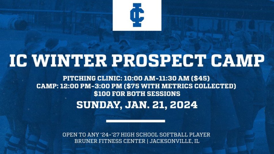 It’s TIMEEEEE!! Sign up for our winter prospect camp to see what small town, big time 🥎 is all about! Follow the link below! icsoftballcamps.com/index.cfm