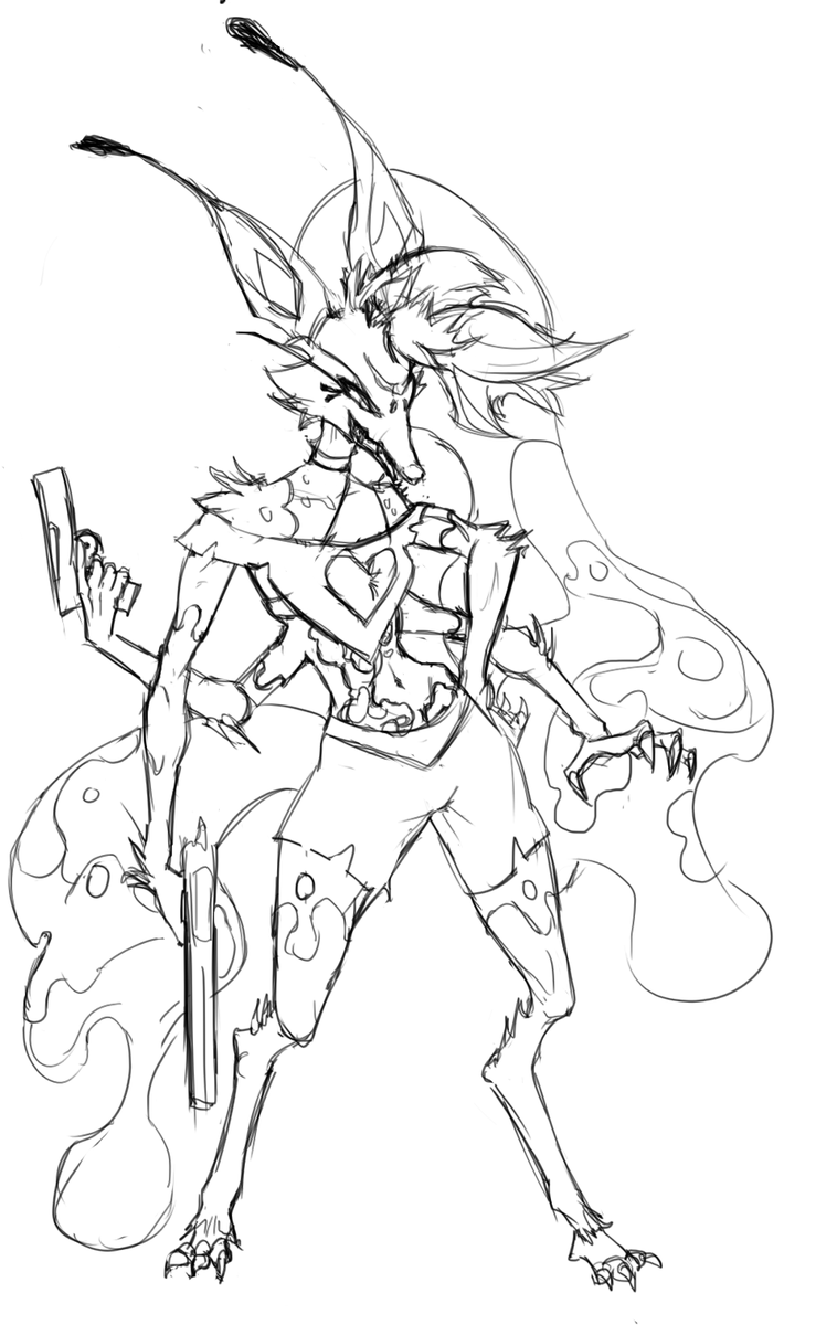 Devoxity's tweet image. She wants to try the whole hitman thing.. beezlebub from helluva boss