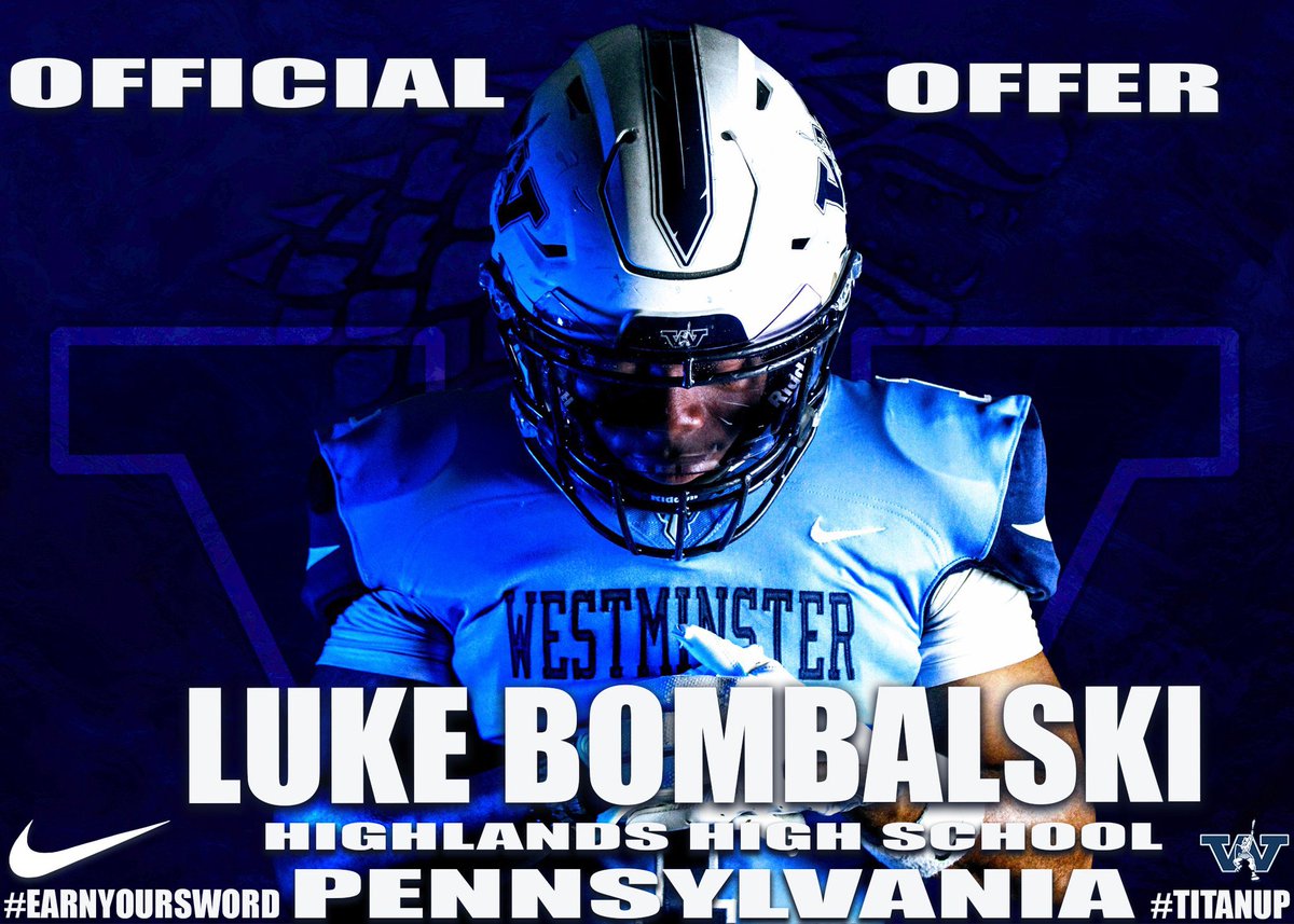 Luke B (@lbombalski) on Twitter photo Extremely thankful to receive another opportunity to continue my academic and athletic career. Thank you very much‼️ <a href="/WCtitansFB/">Westminster Football</a> <a href="/coachbenzel/">Scott Benzel</a> <a href="/PetePalczewski/">Pete Palczewski</a> <a href="/RileyLewis_30/">Riley Lewis</a> <a href="/CoachBones16/">Matt Bonislawski</a> <a href="/HighlandsGolden/">Highlands Golden Rams Athletics</a> <a href="/PA_TodaySports/">PA Today</a> <a href="/TribLiveHSSN/">TribLive HSSN</a> <a href="/PGSportsNow/">Post-Gazette Sports</a> Extremely thankful to receive another opportunity to continue my academic and athletic career. Thank you very much‼️ <a href="/WCtitansFB/">Westminster Football</a> <a href="/coachbenzel/">Scott Benzel</a> <a href="/PetePalczewski/">Pete Palczewski</a> <a href="/RileyLewis_30/">Riley Lewis</a> <a href="/CoachBones16/">Matt Bonislawski</a> <a href="/HighlandsGolden/">Highlands Golden Rams Athletics</a> <a href="/PA_TodaySports/">PA Today</a> <a href="/TribLiveHSSN/">TribLive HSSN</a> <a href="/PGSportsNow/">Post-Gazette Sports</a>