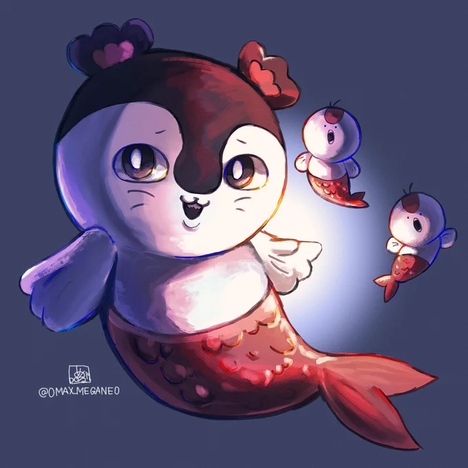 セイレーンと人魚 (静止画ver.) #ちいかわファンアート