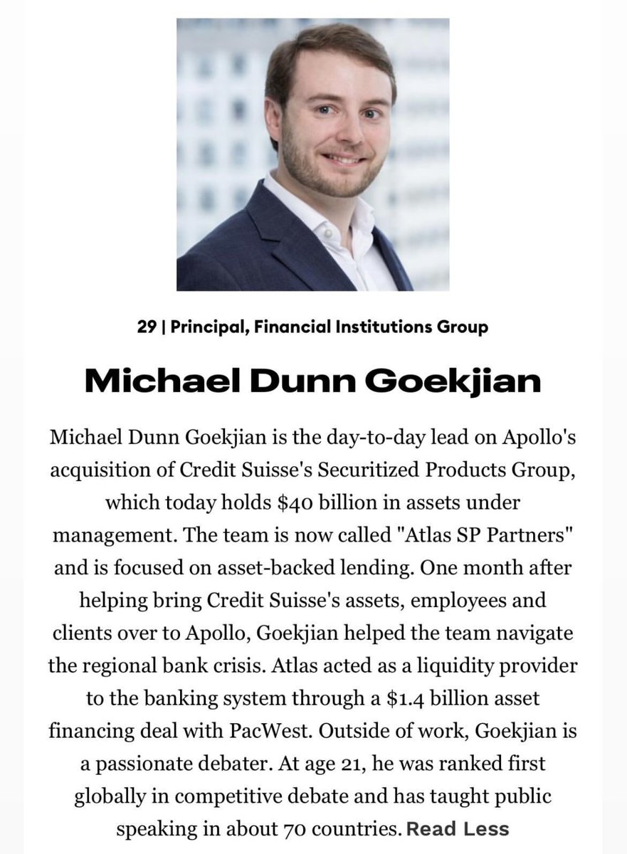 Definitely the 🐐 of the Forbes Finance 30U30 section