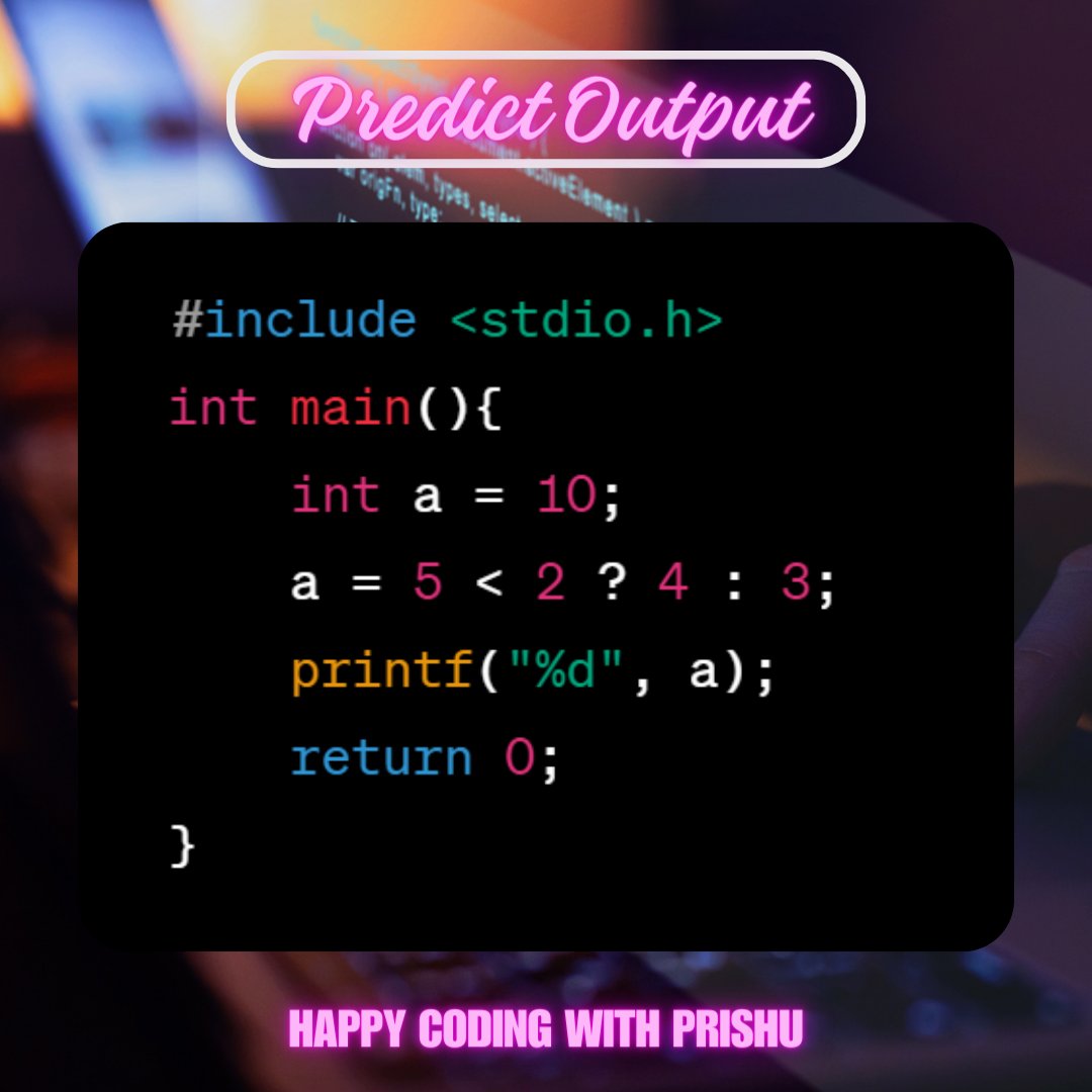 prishuGawalia's tweet image. Predict output?
#coding #codingquiz #prishu
