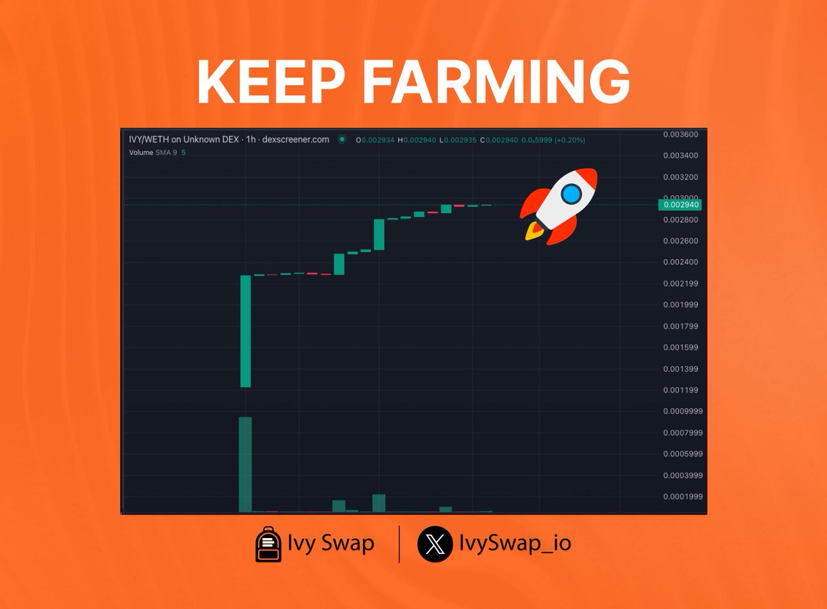 . $IVY pumping hard 🔥

$IVY Official contract: 0xcA7278ae69d79Fd61b434E083120c4948DC337B1

Farming &amp; Claim IVYPOINTS now: ivyswap.io/farming

The gas fee will be recovered 🥳