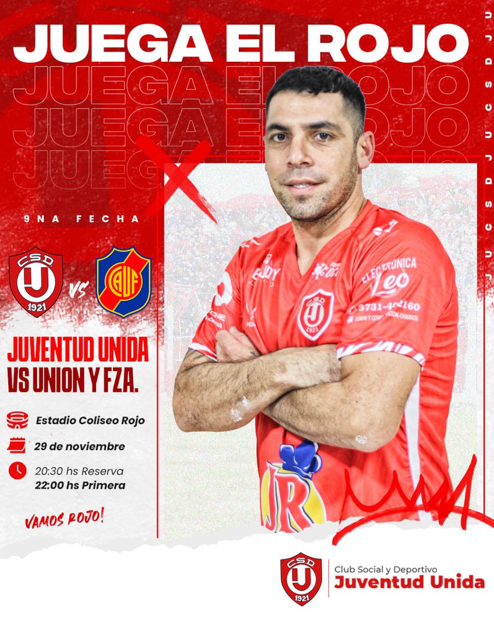 CSDJUoficial's tweet photo. ¡HOY JUEGA EL ROJO! 🔴 https://t.co/q6xi8jyai5