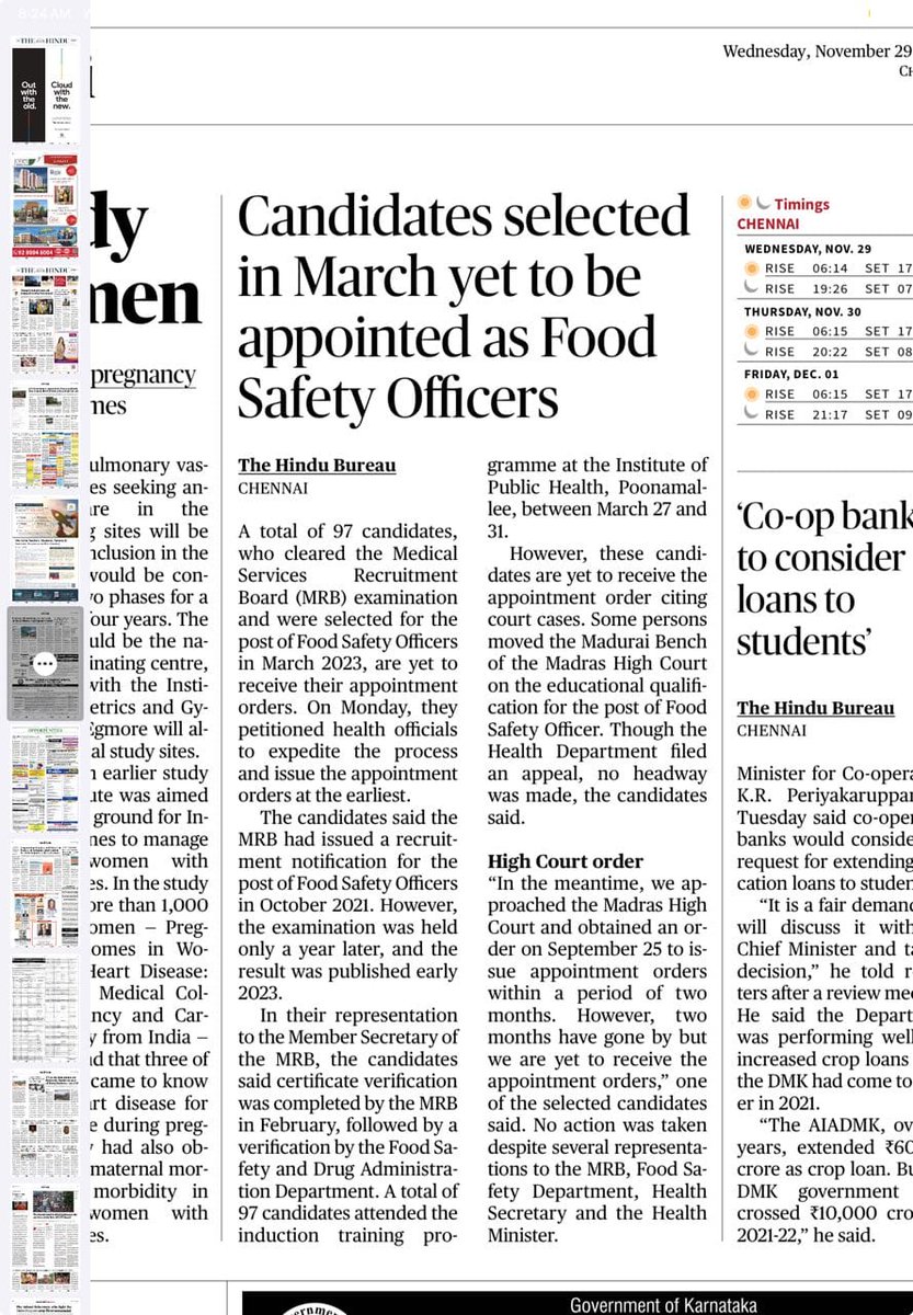 valiantmmr's tweet photo. Shortage in food safety officer posts in tamilnadu is one of the major reason for increase in fatal food safety issues yet selected candidates are being denied of their appointment order. Siting reasons to delay appointment will only leads to more public sufferings. https://t.co/taCK1EfUf1