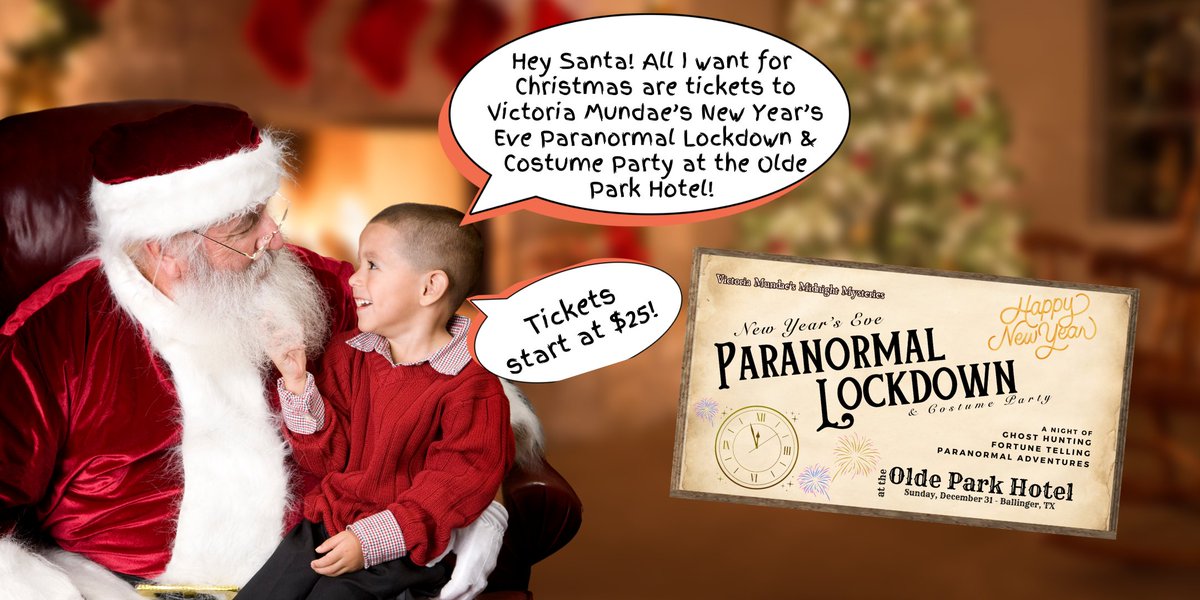 The early bird sale ends on the 30th! Grab your tickets now while they last!

eventbrite.com/e/victoria-mun…

#VictoriaMundaesMidnightMysteries #Haunted #NYEveParty #Ballinger #Brothel #CostumeParty #ParanormalLockdown @OldeParkHotel
