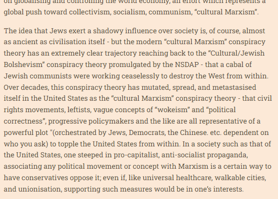 pvrmaviolets's tweet photo. @krxsctr @DPJHodges @thelefttake Why did you cut off the text there, did you not think it important that the author specifically calls this perspective a Nazi conspiracy theory in the next paragraph? You are evil. https://t.co/SQwcHu0VMO