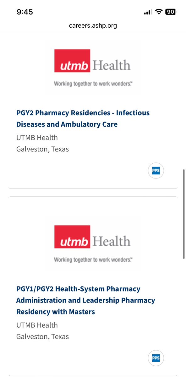 UTMB Health Pharmacy Residency Programs tweet media