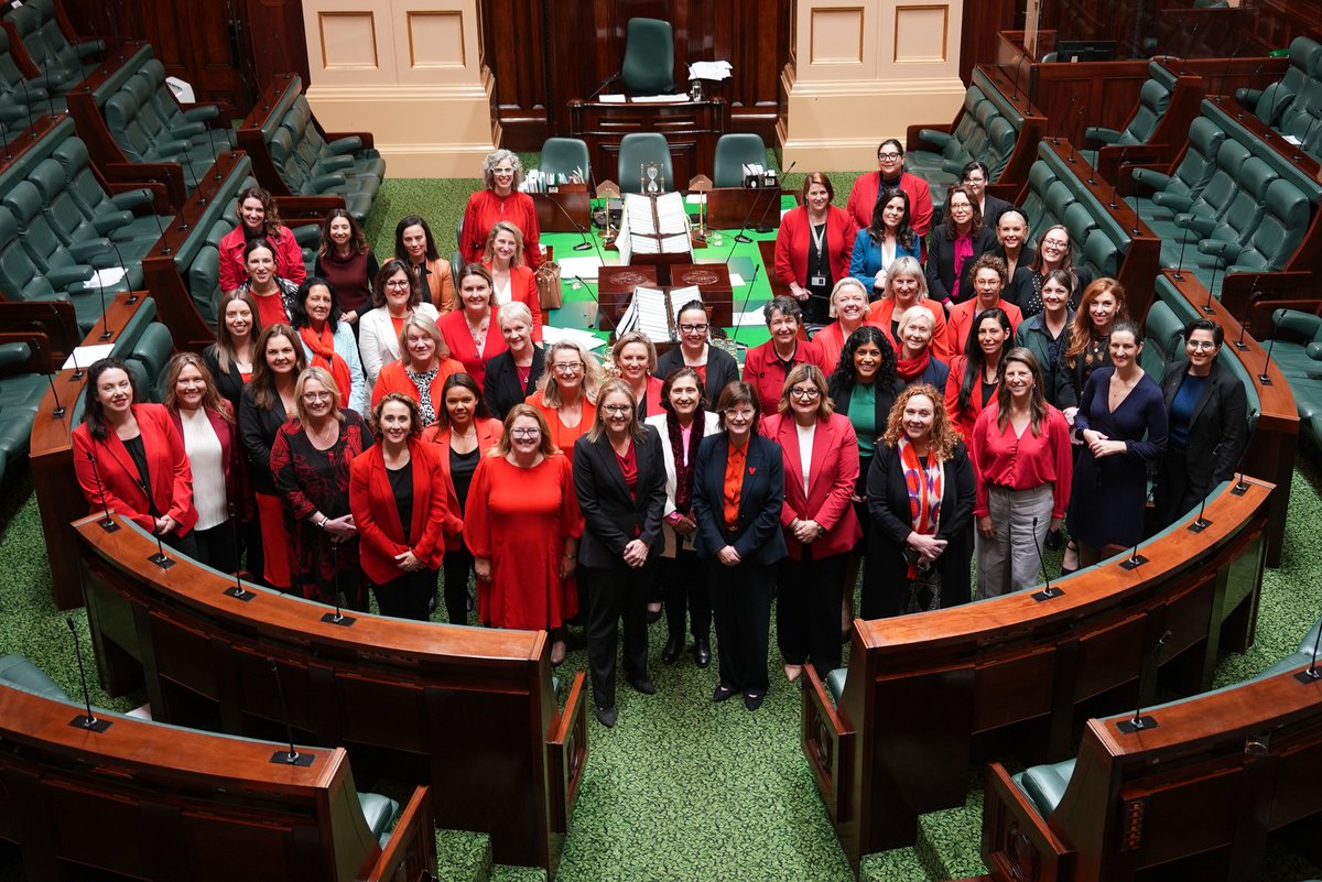 For the first time ever women make up half of the Victorian Parliament. Now when school groups visit, they can look out from the galleries and see chambers that are truly representative of men and women. To celebrate, we invited all women MPs for a photo to mark the occasion.