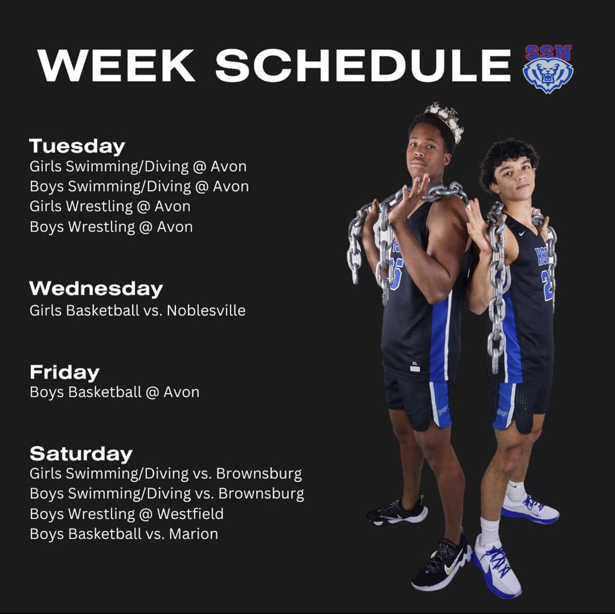 Royals Varsity Schedule for 11/27-12/2 💙🦁
