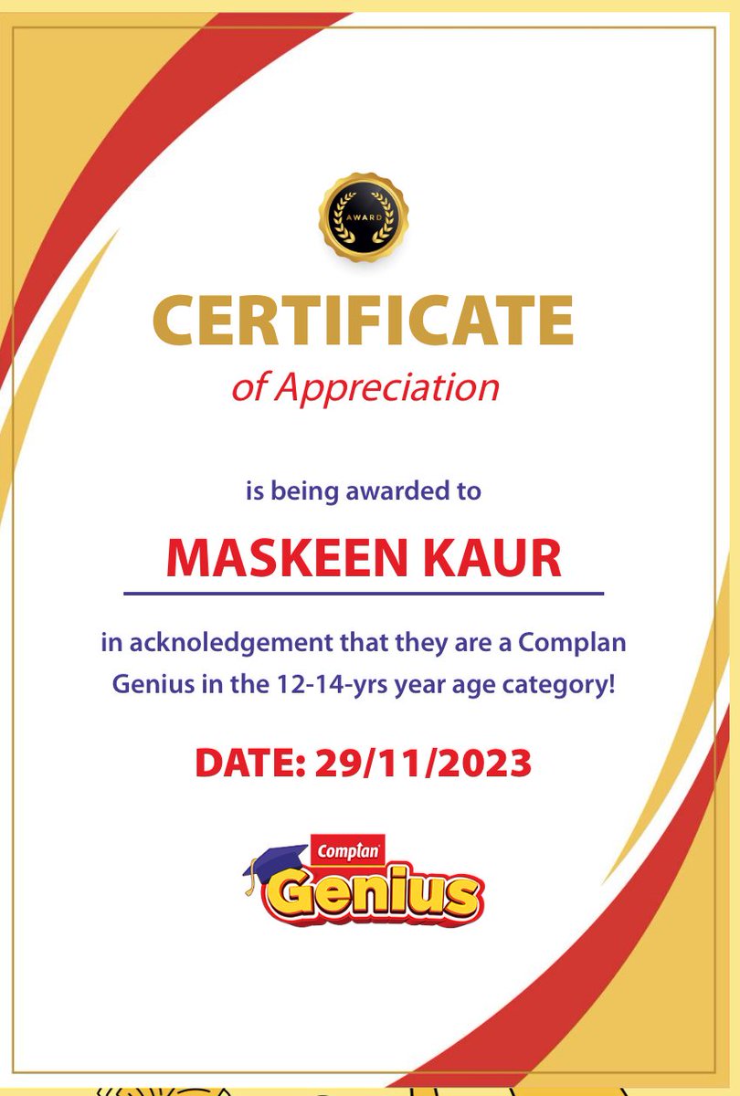 banpreet_k's tweet image. My daughter took the quiz #LevelUpWithComplan @ComplanIndia