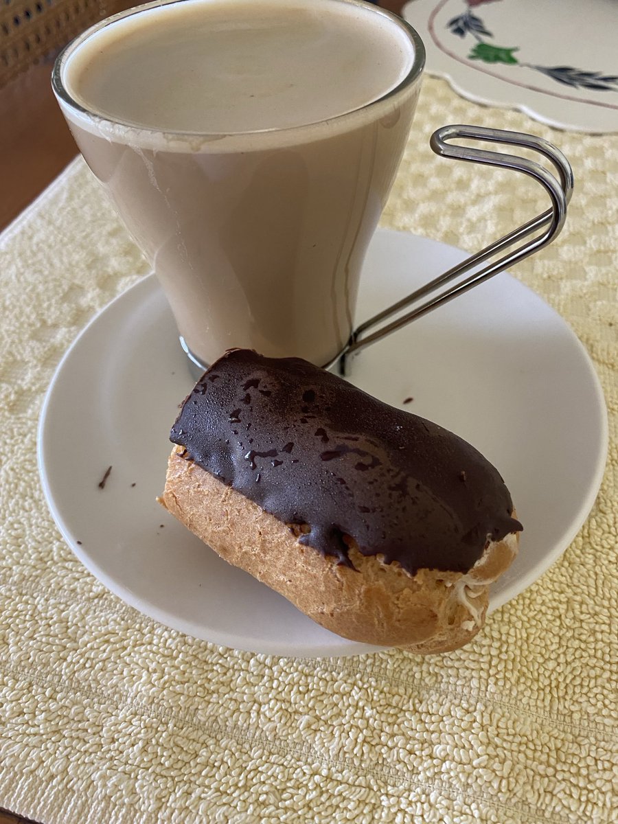 munsieanne's tweet photo. After a day in the garden - before the storm hits - I deserve this!! #eclair #christophers https://t.co/uJ0de4cQyr
