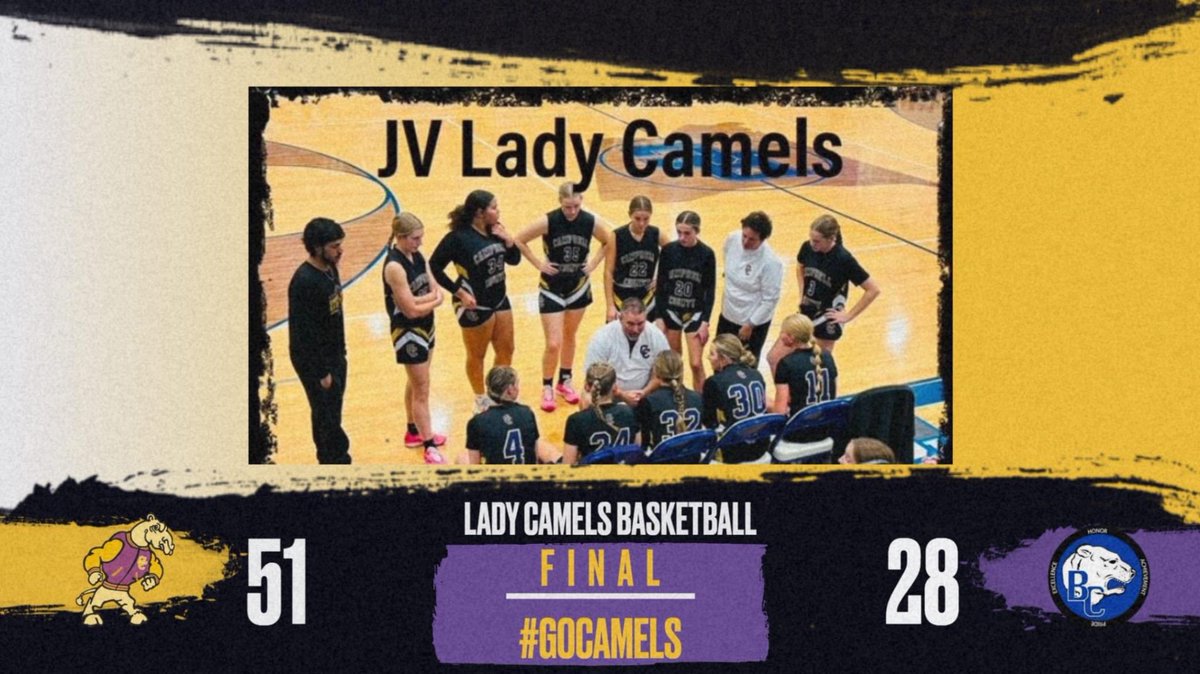 JV Lady Camels Basketball starts their season with a 51-28 win over Bracken County.  Stella Brockman with 8pts and Josie Feebeck with 7pts led the way.  #GOCAMELS