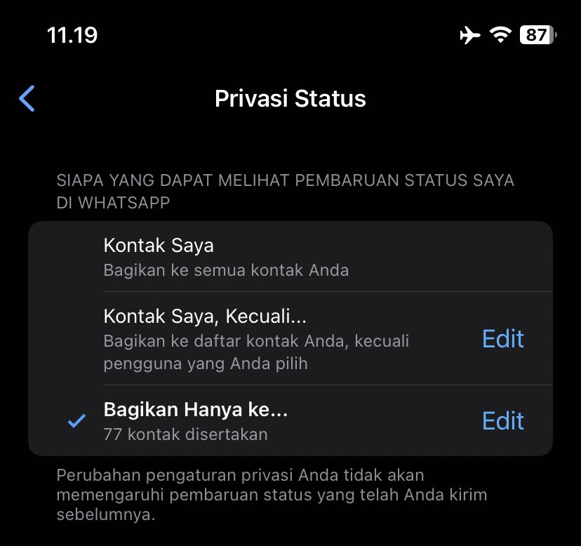devypuspitass's tweet image. ga semua org yg punya Wa ku bisa liat story alayku wkwkkk