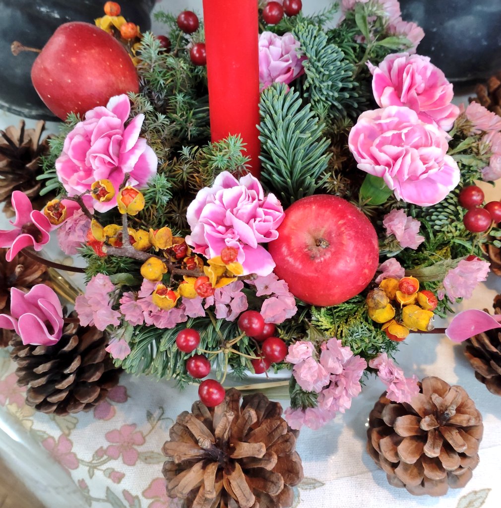 salutpetiterose's tweet image. クリスマスがやってきますねぇ
✩*॰ (o̴̶̷̤ ̫ o̴̶̷̤)॰*✩♡⭐ #クリスマス #アレンジメント #まつぼっくり #姫リンゴ #サンキライ #花のある暮らし #ワクワク