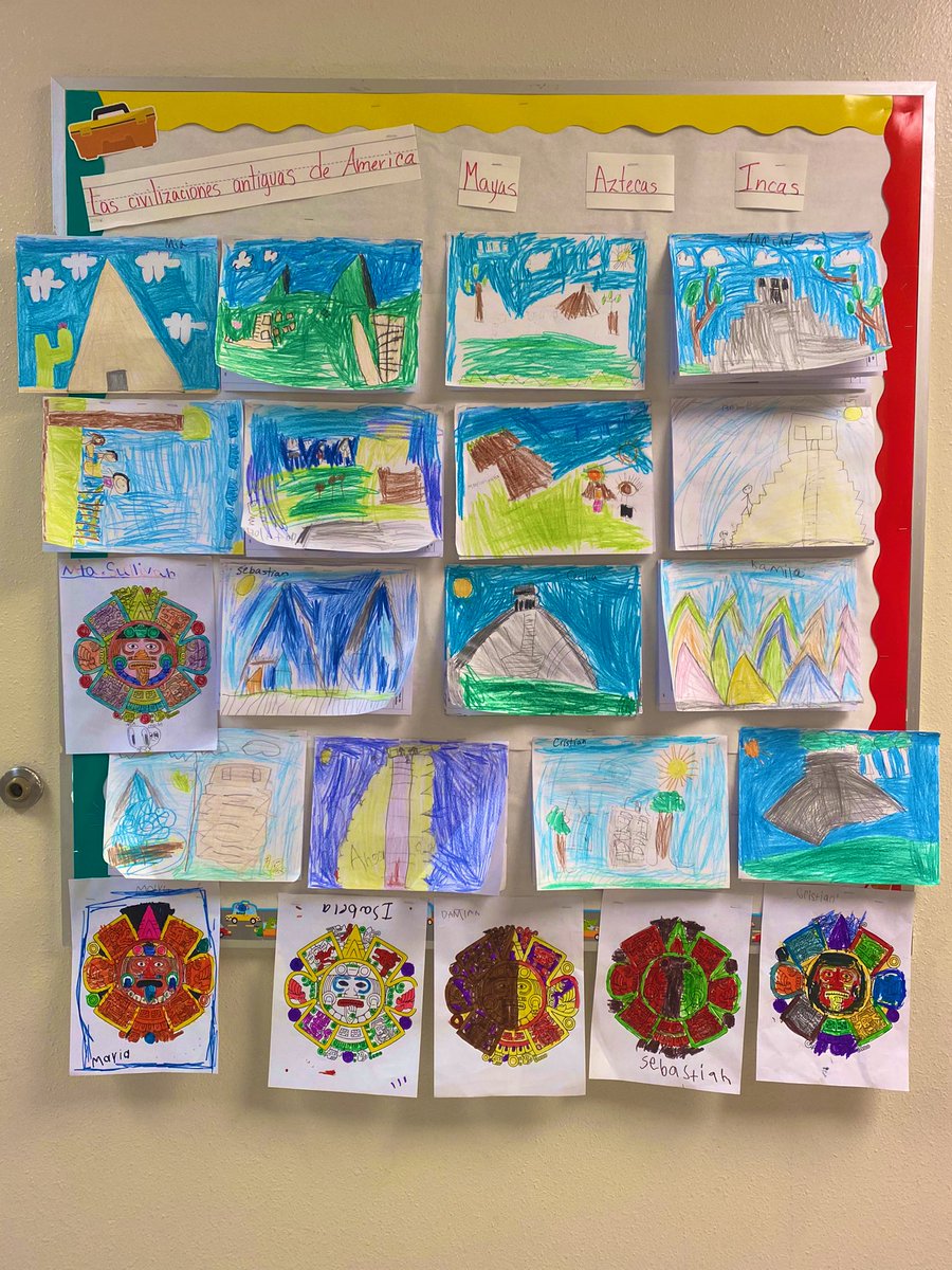 CastillaMrs's tweet photo. First grade Amplify knowledge lessons on Ancient civilizations of America (Mayan, Aztecs, and Incas) Students work https://t.co/6VZ1Qw2t73