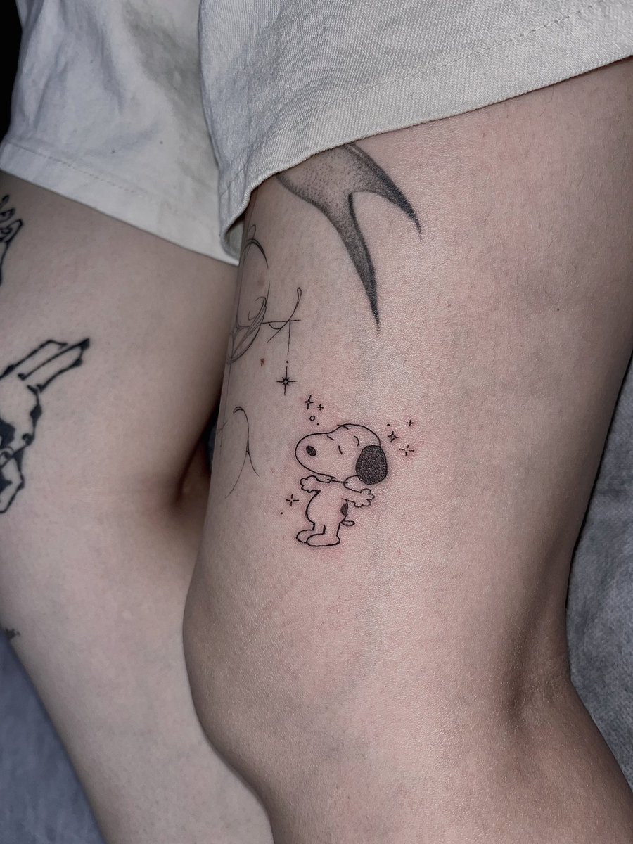 sera_chama's tweet photo. some snoopy tattoos i did🤍 #snoopy 
@/soob.ink (ig) https://t.co/4szUQhbUdN